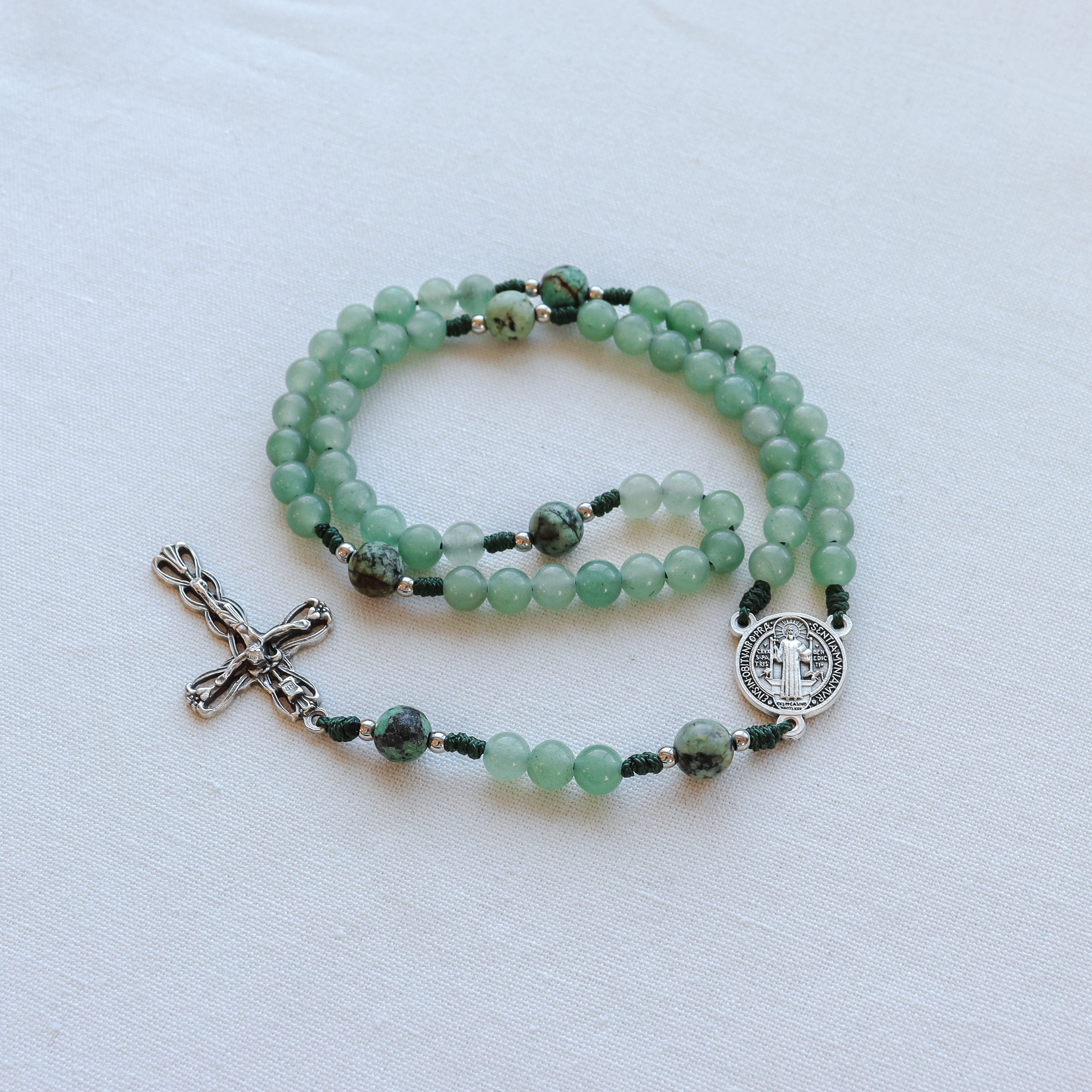 Green online blue rosary