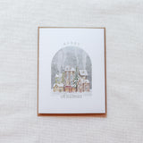 "Merry Christmas" Snowy Village Christmas Card