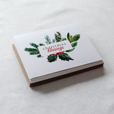 "Christmas Blessings" Pine Branches Christmas Card