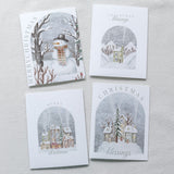 Boxed Variety Set of Christmas Cards - Snowy Village