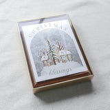 "Christmas Blessings" Snowy Village Christmas Card