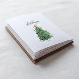 "Merry Christmas" Christmas Tree Watercolor Christmas Card