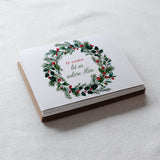 "O Come Let Us Adore Him" Wreath Christmas Card