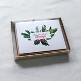 "Christmas Blessings" Pine Branches Christmas Card