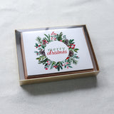 Boxed Variety Set of Christmas Cards - Pinecones and Greenery