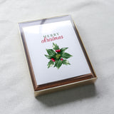 "Merry Christmas" Holly Christmas Card