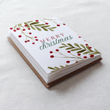 "Merry Christmas" Berries and Greenery Christmas Card