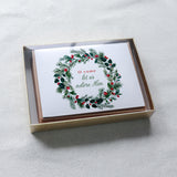 "O Come Let Us Adore Him" Wreath Christmas Card