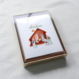 "Merry Christmas" Nativity Scene Watercolor Christmas Card