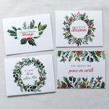 Boxed Variety Set of Christmas Cards - Pinecones and Greenery