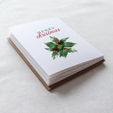 "Merry Christmas" Holly Christmas Card