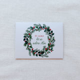 "O Come Let Us Adore Him" Wreath Christmas Card