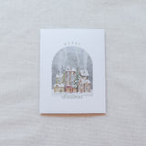 "Merry Christmas" Snowy Village Christmas Card