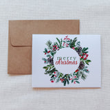 "Merry Christmas" Wreath Christmas Card