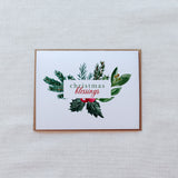 "Christmas Blessings" Pine Branches Christmas Card