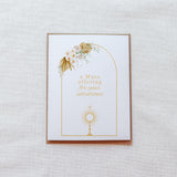 Floral Monstrance and Eucharist Mass Intention Card