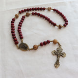 Saint Michael Cherry Wood with Jasper Rosary