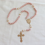 Our Lady of Guadalupe Pink and Rose Quartz Rosary