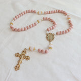 Our Lady of Guadalupe Pink and Rose Quartz Rosary