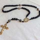 Miraculous Medal Rosary Black and Gold