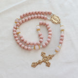 Our Lady of Guadalupe Pink and Rose Quartz Rosary