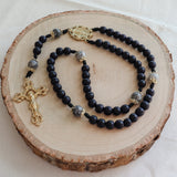 Miraculous Medal Rosary Black and Gold