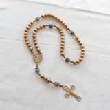 Saint Benedict Gold and Blue Rosary