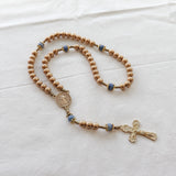 Saint Benedict Gold and Blue Rosary