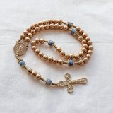 Saint Benedict Gold and Blue Rosary