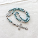 Pieta Jesus and Mary Blue and Howlite Rosary