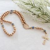 Saint Benedict Gold and Blue Rosary