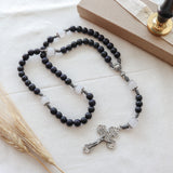 Communion Chalice Black and Silver Baptism Rosary