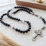 Communion Chalice Black and Silver Baptism Rosary