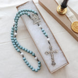 Pieta Jesus and Mary Blue and Howlite Rosary