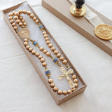 Saint Benedict Gold and Blue Rosary