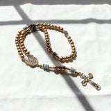 Saint Benedict Gold and Blue Rosary