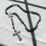 Pieta Jesus and Mary Blue and Howlite Rosary