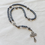 Saint Joseph Gray Wood and Stone Rosary