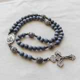 Saint Joseph Gray Wood and Stone Rosary