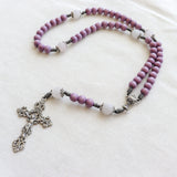 Communion Chalice Purple and Silver Baptism Rosary