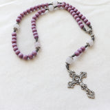 Communion Chalice Purple and Silver Baptism Rosary