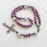 Communion Chalice Purple and Silver Baptism Rosary