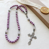 Communion Chalice Purple and Silver Baptism Rosary