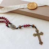 Miraculous Medal Tiger Eye Rosary