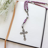 Communion Chalice Purple and Silver Baptism Rosary