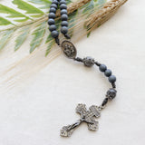 Saint Joseph Gray Wood and Stone Rosary