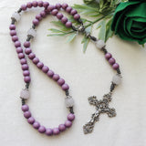 Communion Chalice Purple and Silver Baptism Rosary