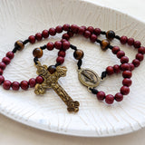 Miraculous Medal Tiger Eye Rosary