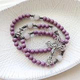 Communion Chalice Purple and Silver Baptism Rosary