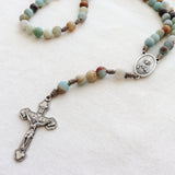 Amazonite Stone Immaculate Heart of Mary Rosary